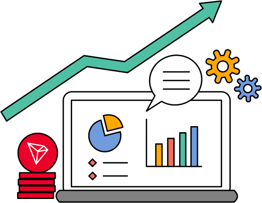 tron logo and different types of graphs